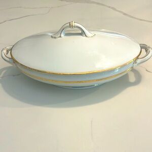 M.Z. Austria Deposey #3180, Oval Dish With Lid And Gold Trim